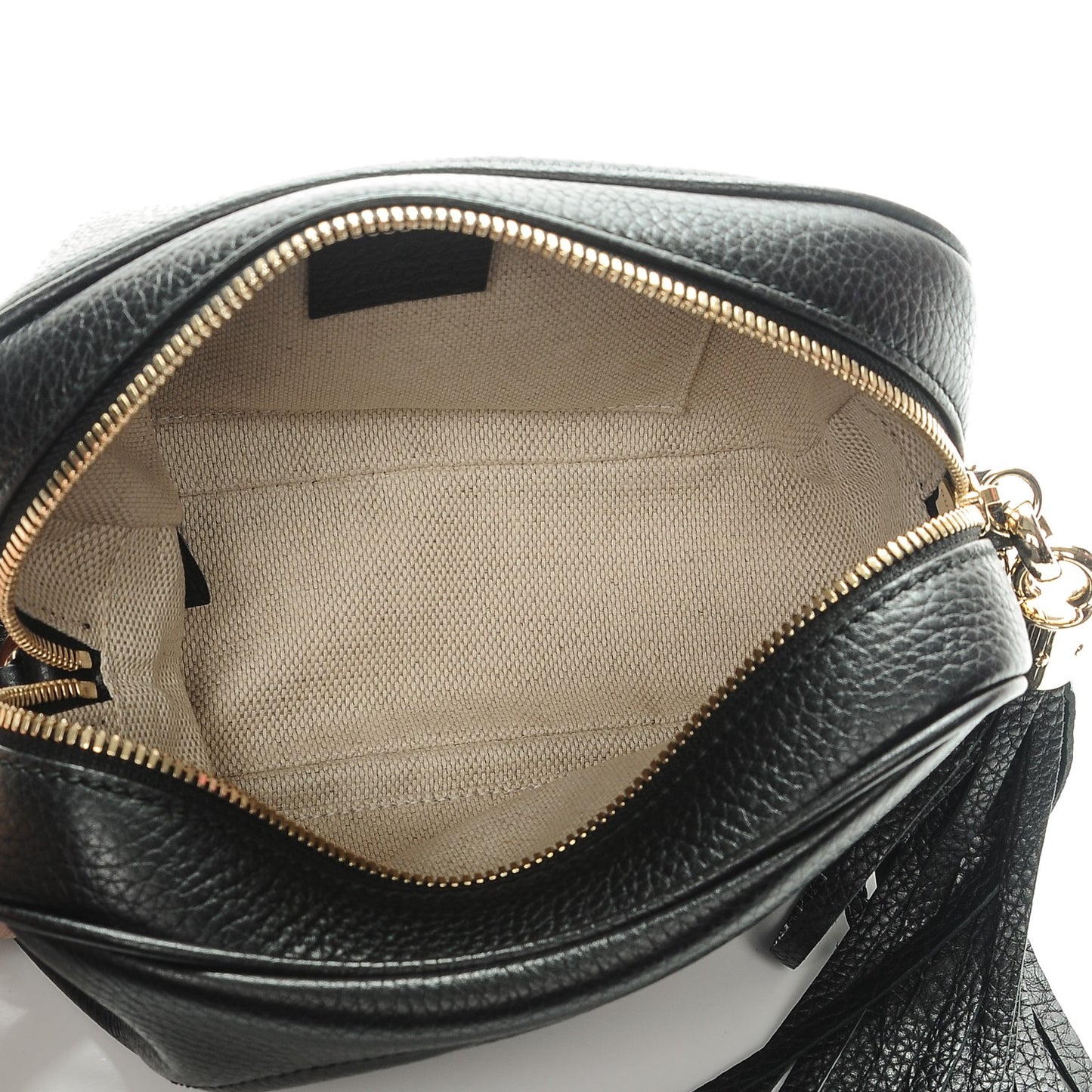 Pebbled Calfskin Small Soho Disco Bag Black