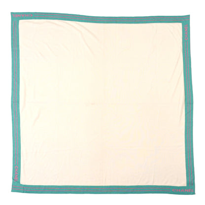 Chanel Cashmere Silk Knit CC Scarf Ivory Pink Blue 1 of 4