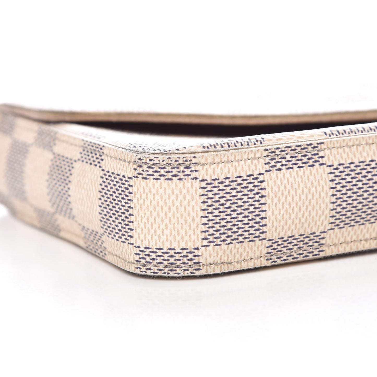 Damier Azur Pochette Felicie Chain Wallet Rose Ballerine