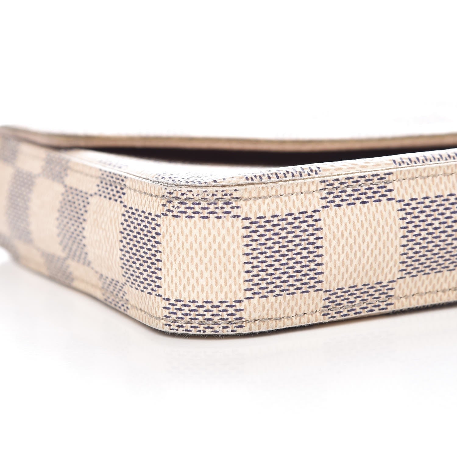 Louis Vuitton Damier Azur Pochette Felicie Chain Wallet Rose Ballerine 9 of 14