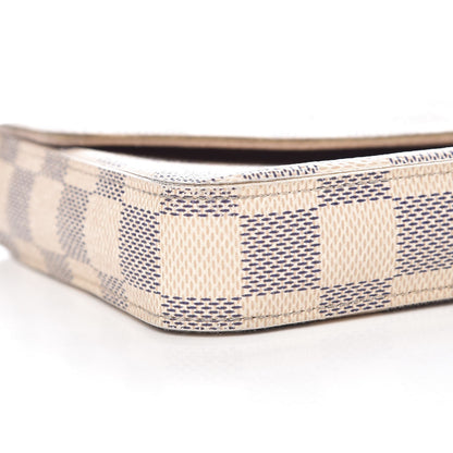Louis Vuitton Damier Azur Pochette Felicie Chain Wallet Rose Ballerine 9 of 14