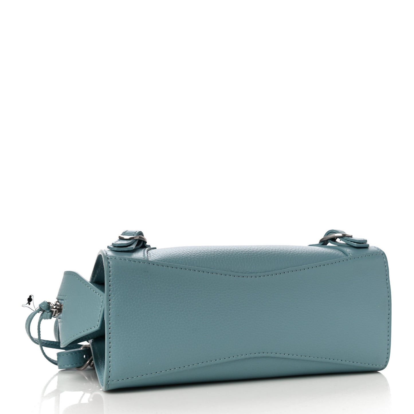 Grained Calfskin Neo Classic Silver Hardware Mini City Blue Grey