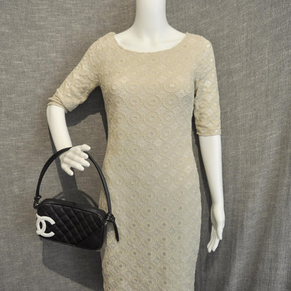 Chanel Cambon Quilted Pochette Bag Black White 2 of 10