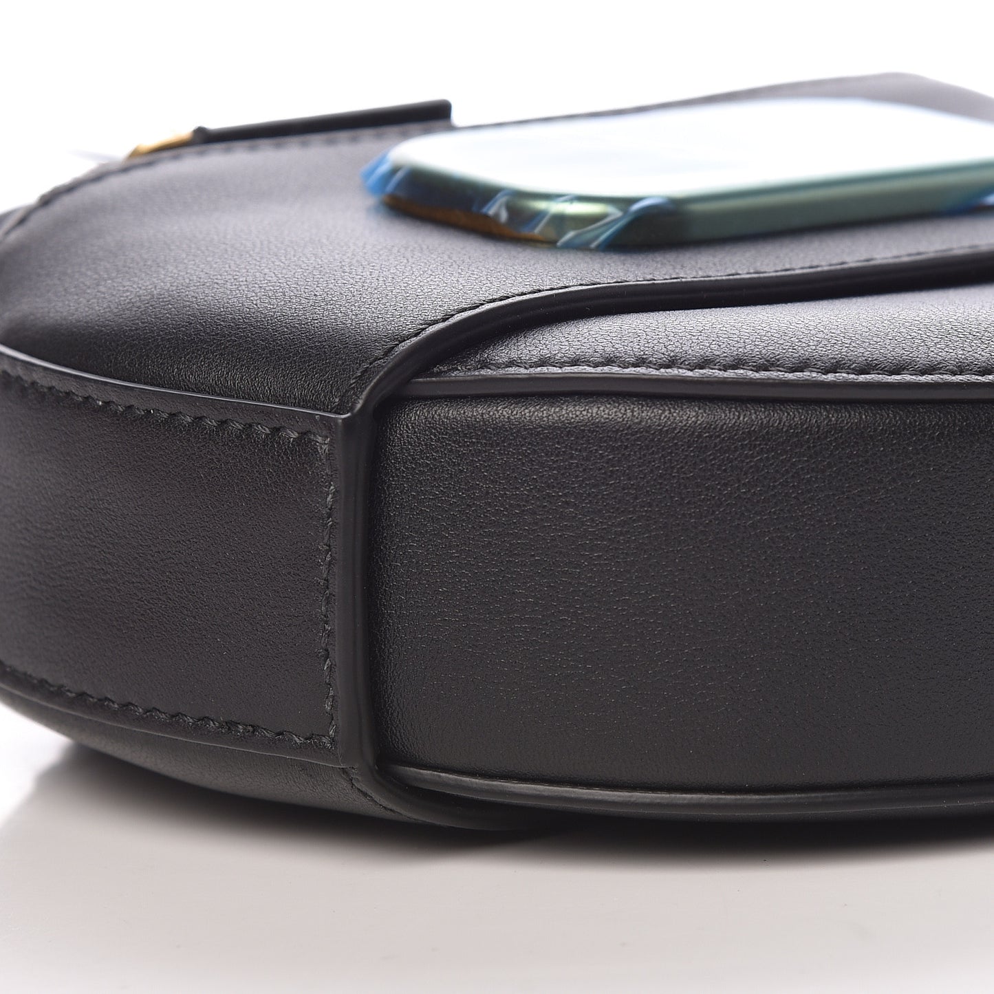 Calfskin VLogo Round Crossbody Bag Black