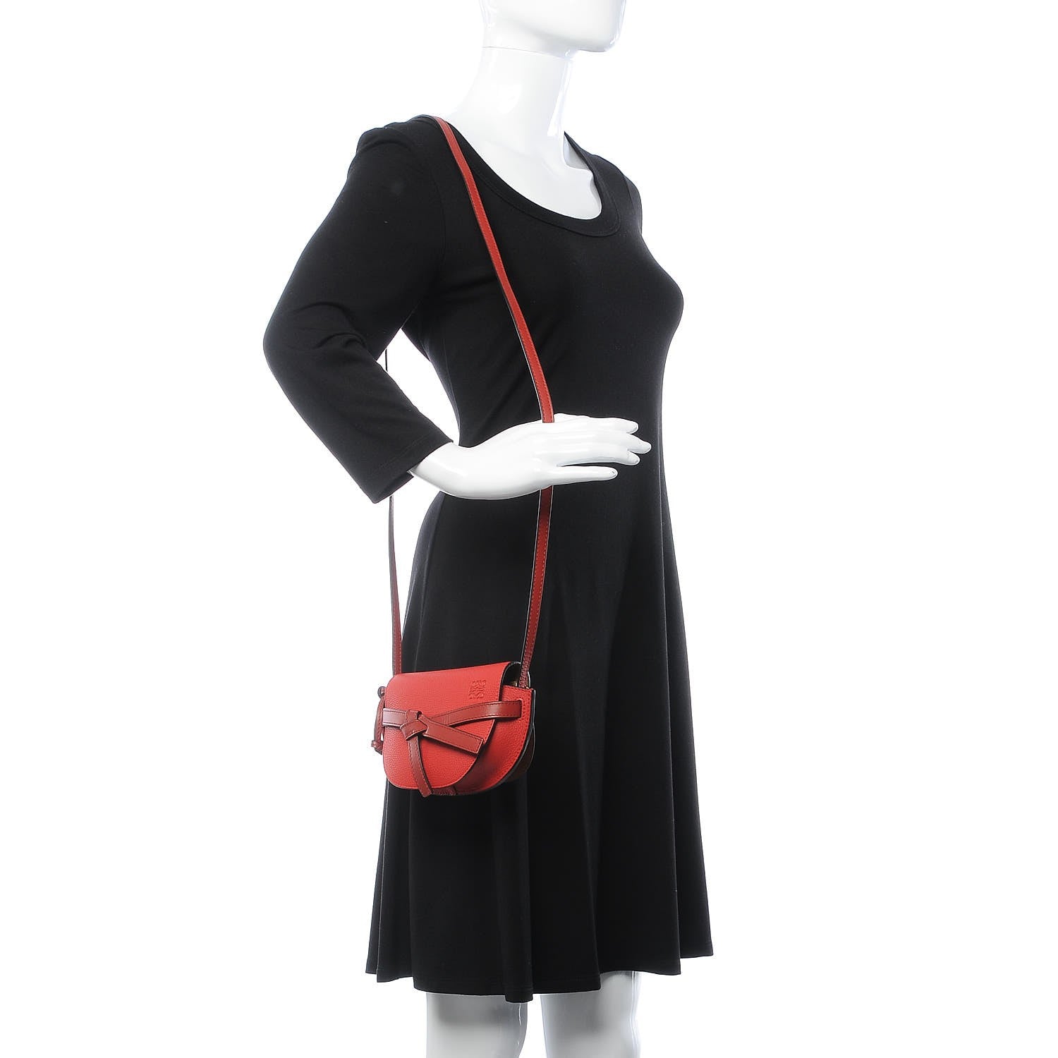 Loewe Grained Calfskin Mini Gate Crossbody Bag Scarlet Burnt Red 2 of 6