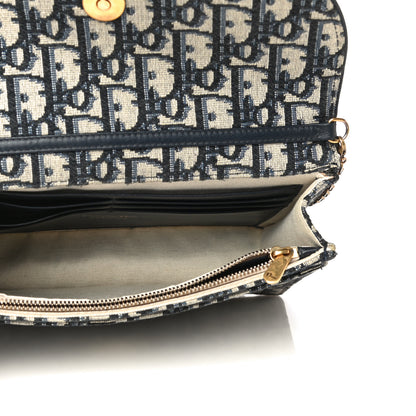 Christian Dior Oblique Saddle Chain Pouch Blue 5 of 16