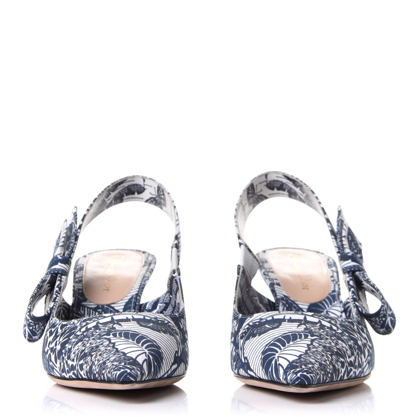 Toile De Jouy Sweet D Slingback Pumps 36.5 Indigo White
