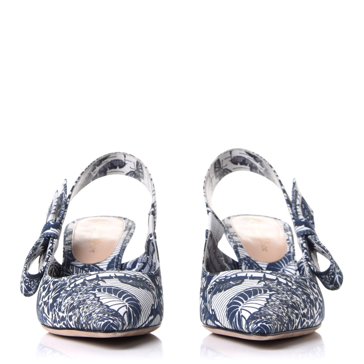 Christian Dior Toile De Jouy Sweet D Slingback Pumps 36.5 Indigo White 2 of 8