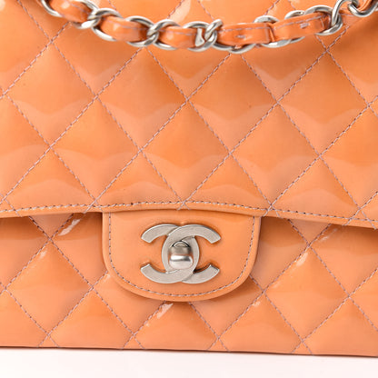 Chanel Patent Quilted Medium Double Flap Orange 15 of 16