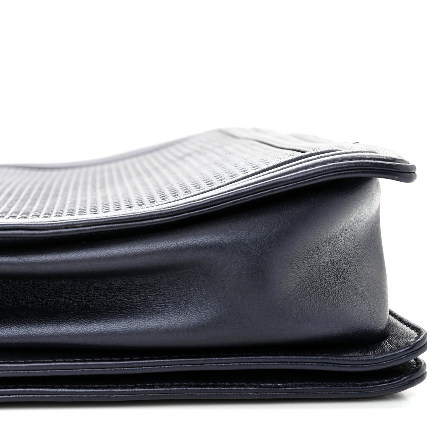 Lambskin Embossed Large Boy Cube Flap Navy Blue
