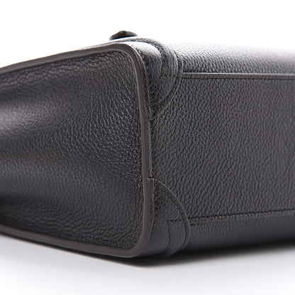 Celine Drummed Calfskin Nano Luggage Black 9 of 10