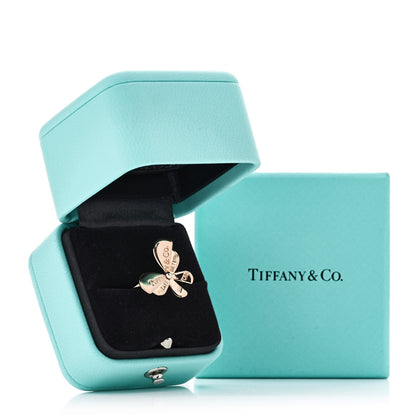 Tiffany 18K Rose Gold Sterling Silver Return to Tiffany Love Bugs Butterfly Ring 52 6 5 of 5