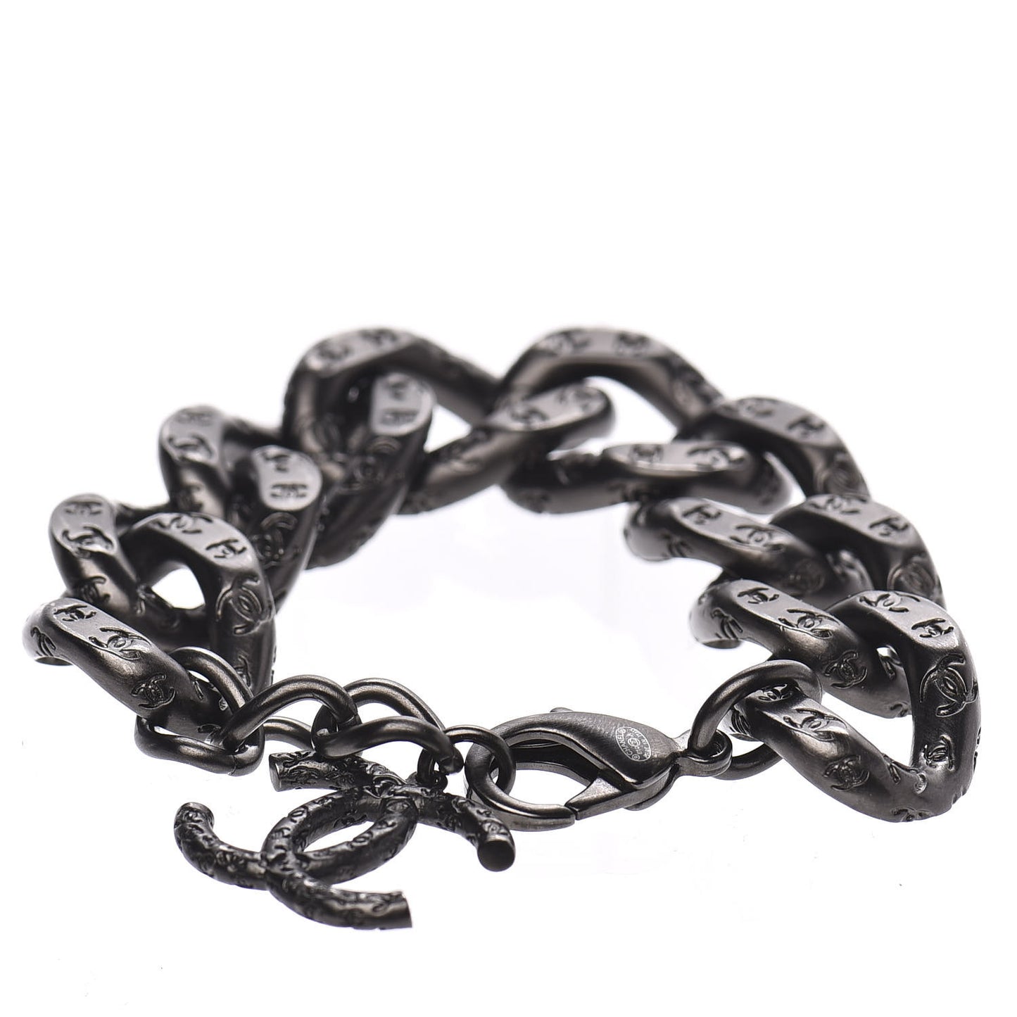 Chain Link CC Bracelet Dark Silver