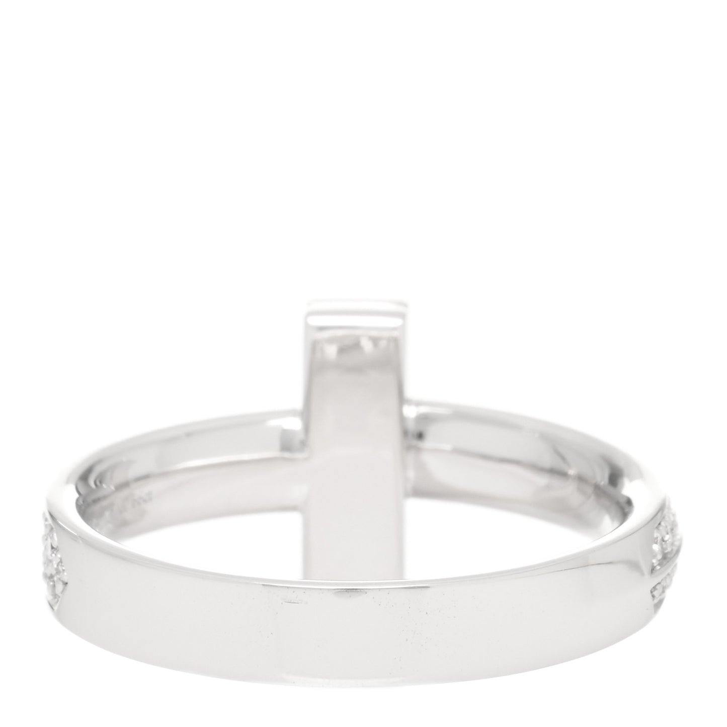 18K White Gold Diamond T T1 Wide Ring 67 11.75