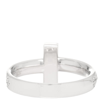 Tiffany 18K White Gold Diamond T T1 Wide Ring 67 11.75 3 of 5