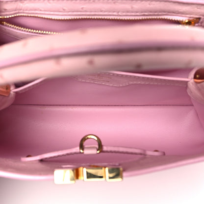 Louis Vuitton Ostrich Capucines BB Rose Calypso 5 of 10