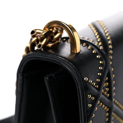 Christian Dior Lambskin Studded Medium Diorama Flap Bag Black 8 of 22