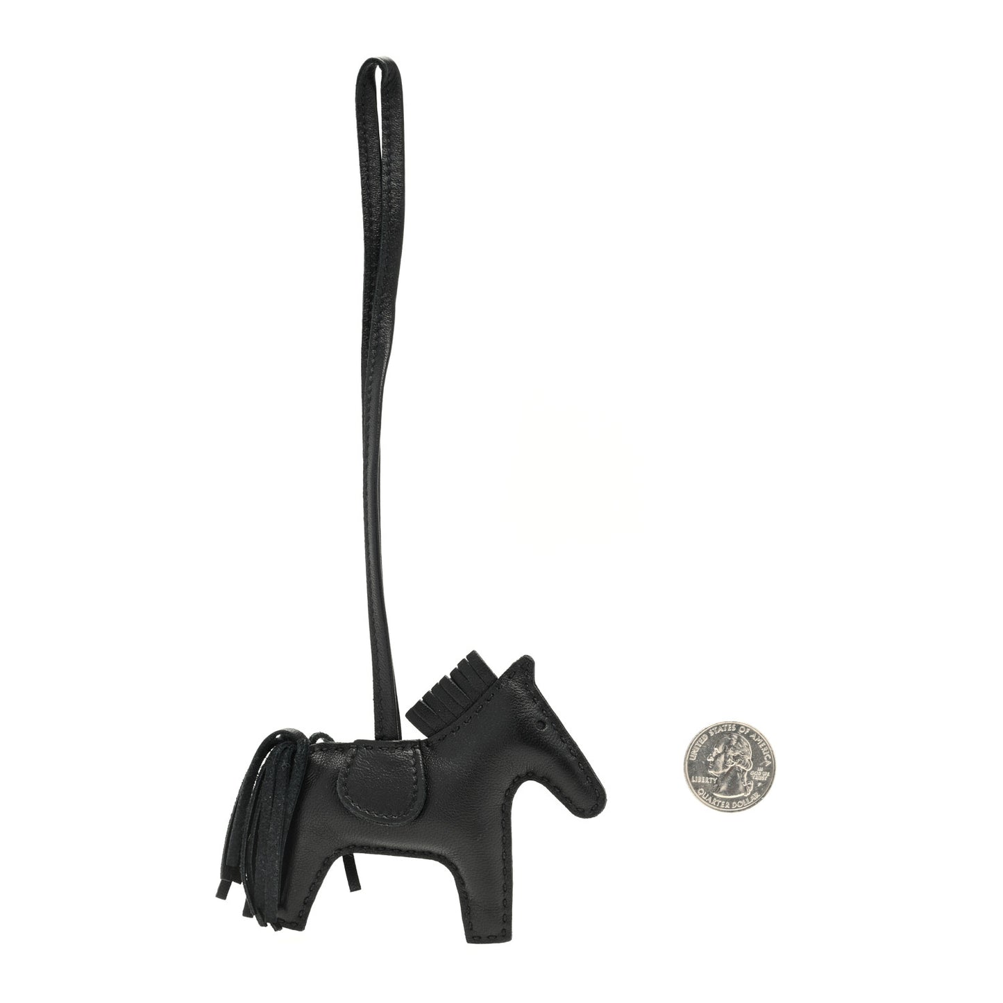 Milo Lambskin Grigri Rodeo Horse Bag Charm PM So Black