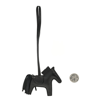 Hermes Milo Lambskin Grigri Rodeo Horse Bag Charm PM So Black 2 of 4