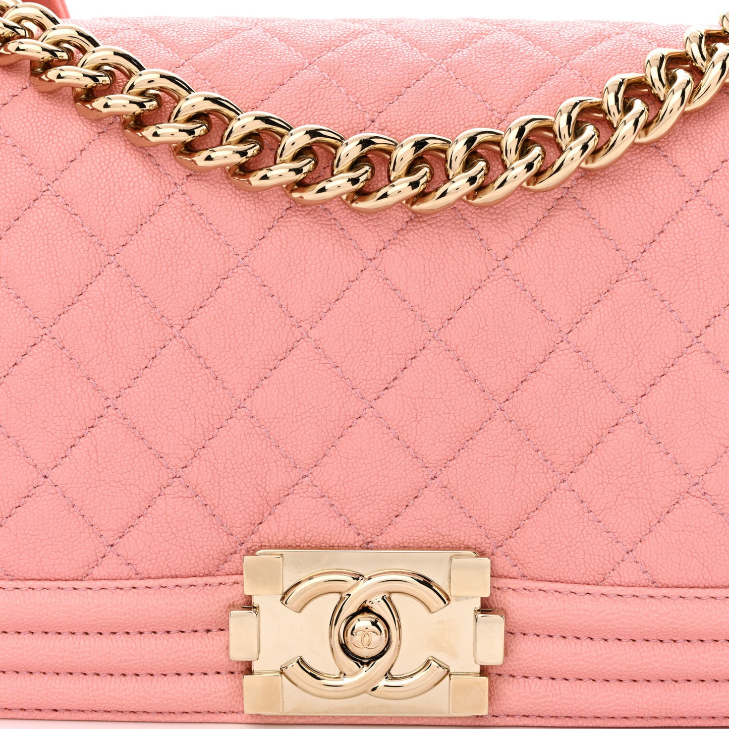 Caviar Quilted Medium Boy Flap Pink