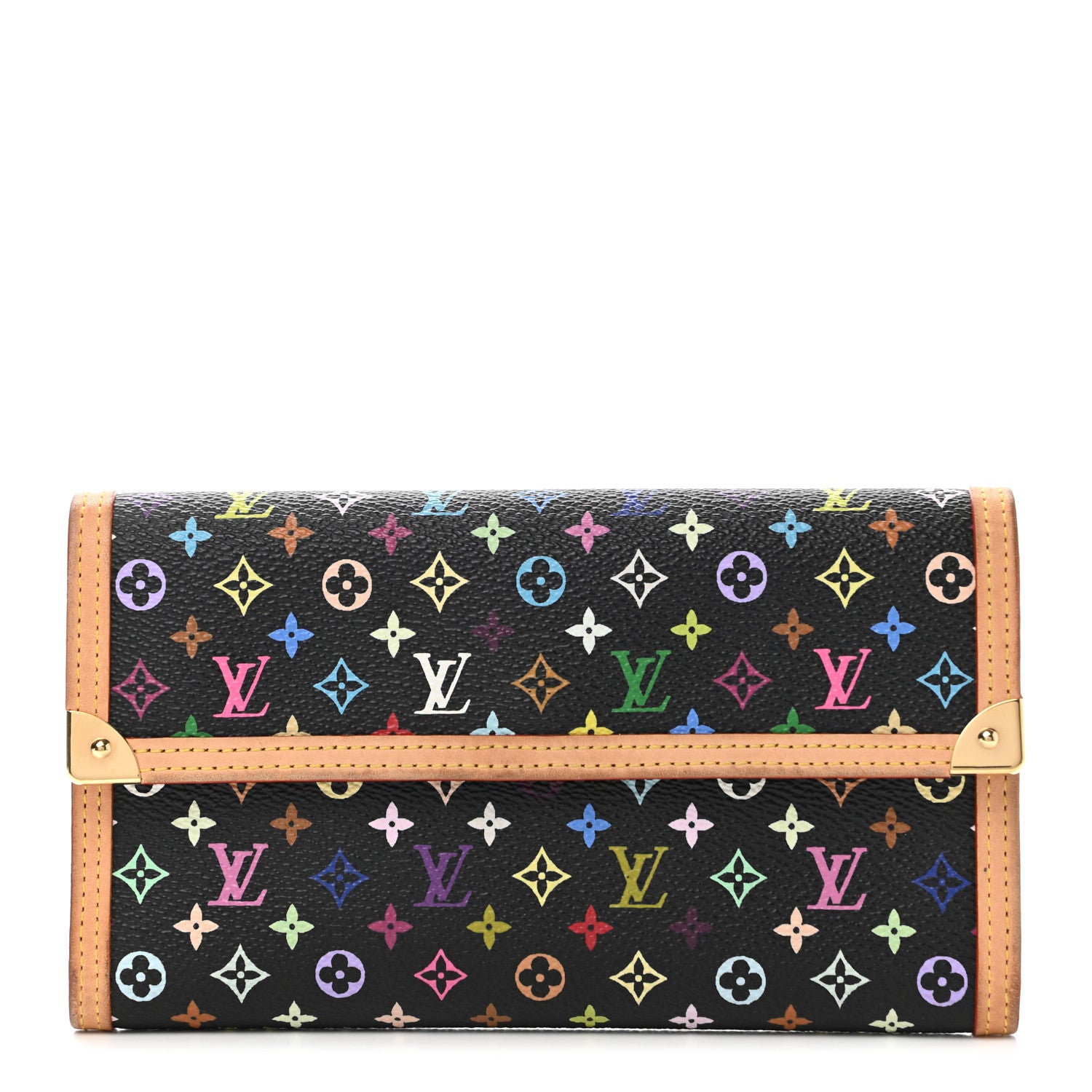 Louis Vuitton Monogram Multicolor Porte Tresor International Wallet Black 1 of 8
