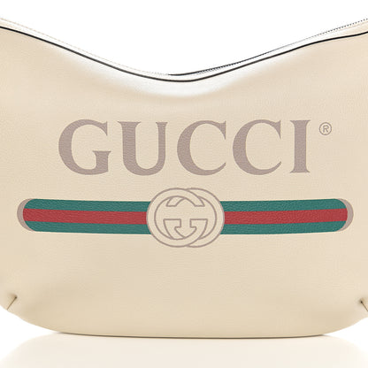 Gucci Grained Calfskin Logo Half Moon Hobo White 9 of 9
