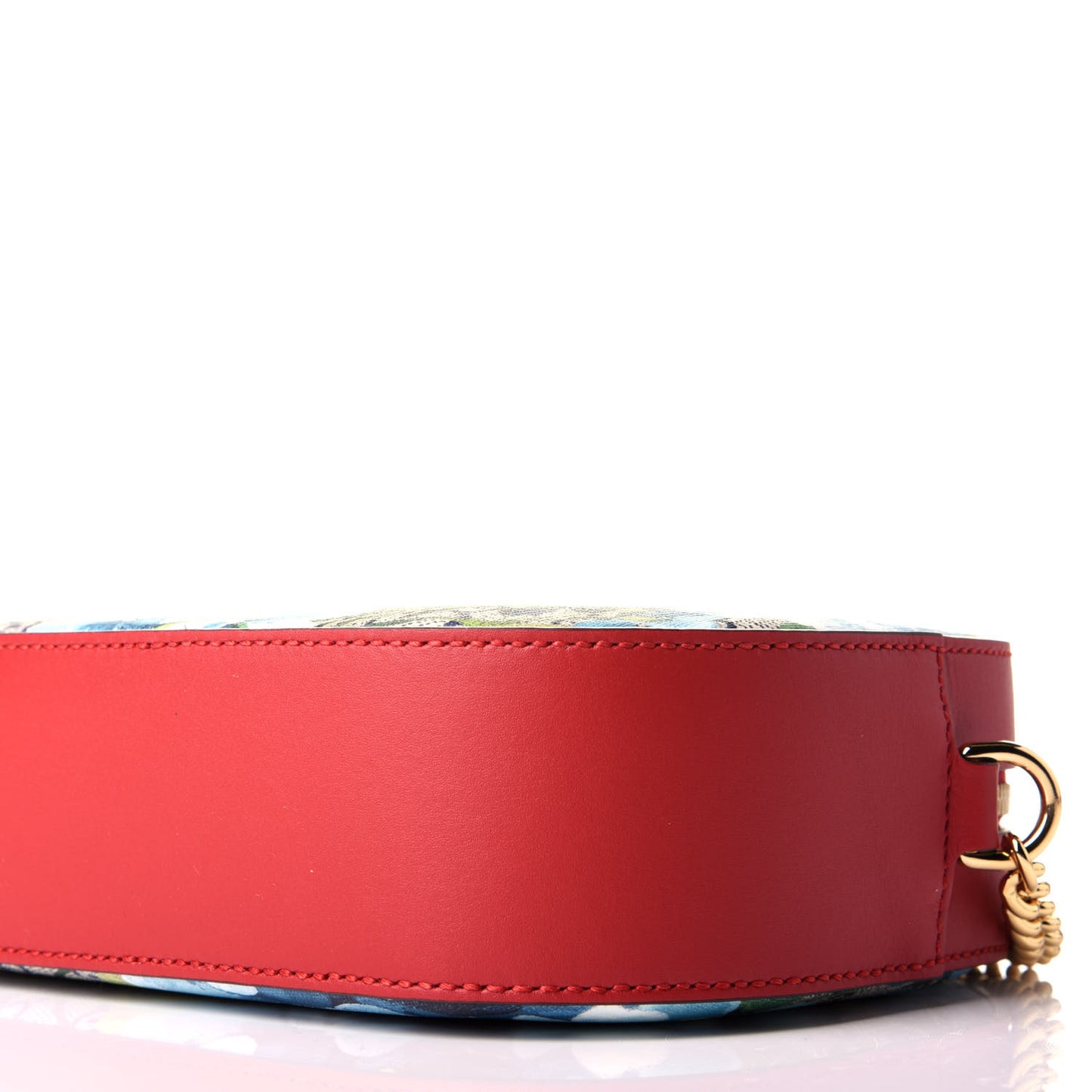 GG Supreme Monogram Blooms Mini Chain Shoulder Bag Beige Blue Navy Hibiscus Red