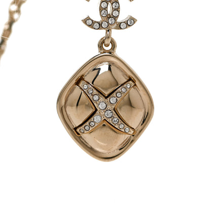 Chanel Crystal CC Cross Drop Pendant Necklace Gold 8 of 8