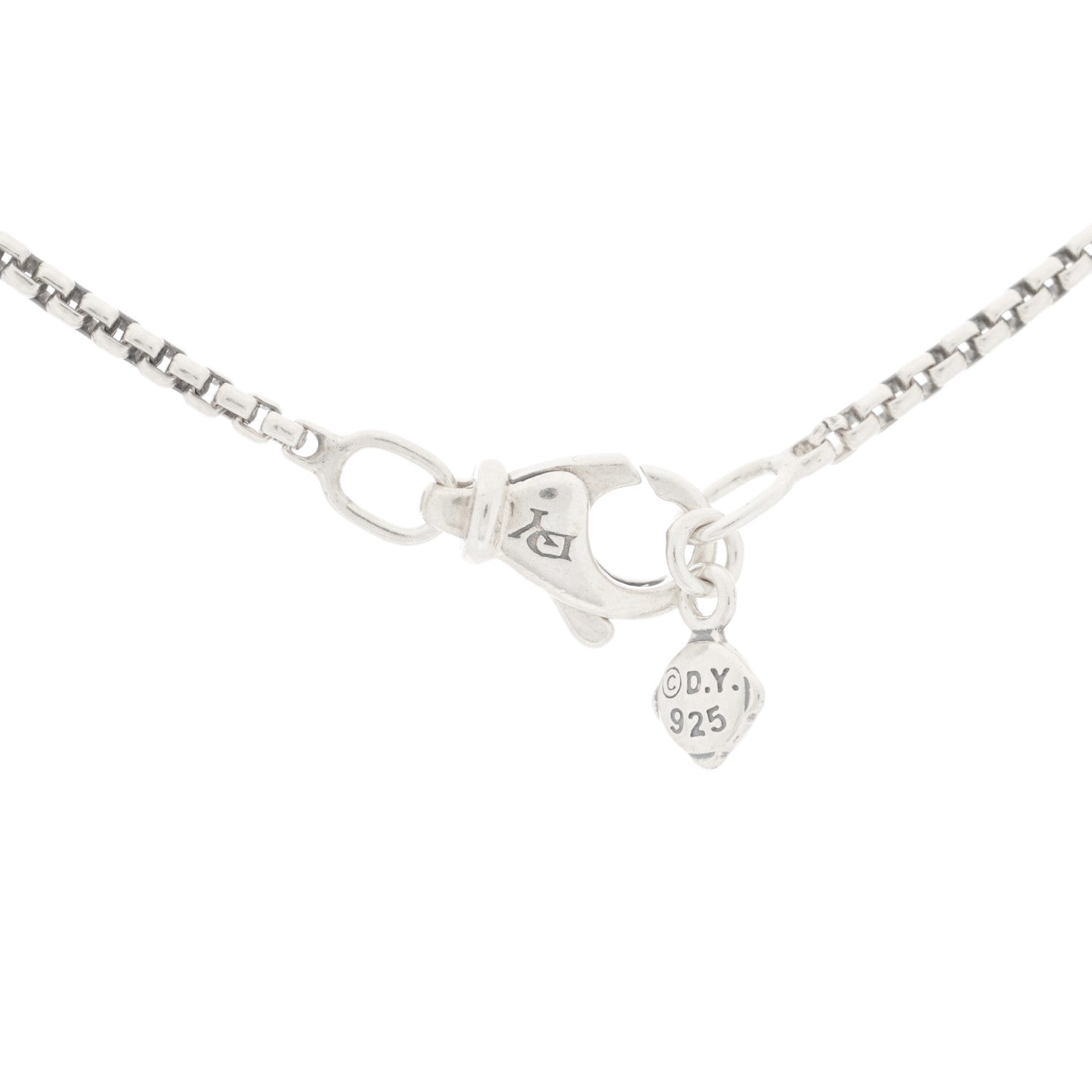 David Yurman Sterling Silver Diamond Morganite 7mm Petite Albion Pendant Necklace 4 of 4