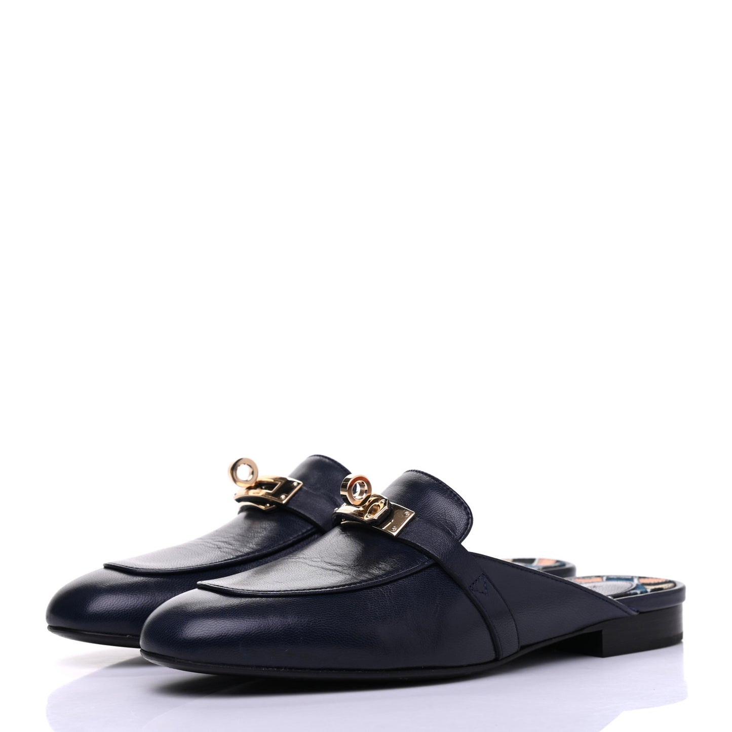 Goatskin Oz Mules 35 Bleu Indigo