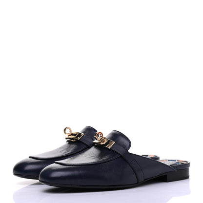Hermes Goatskin Oz Mules 35 Bleu Indigo 3 of 10