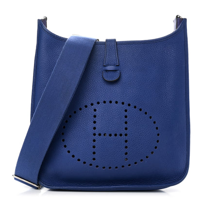Hermes Taurillon Clemence Evelyne III GM Bleu Electrique 1 of 10