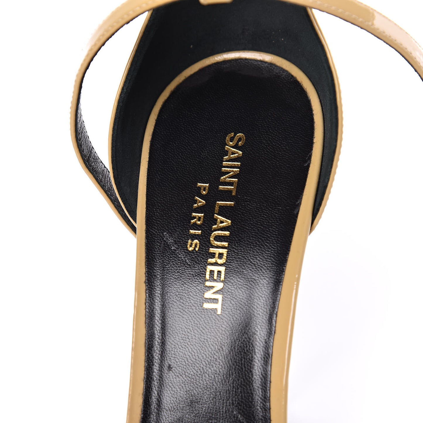 Patent Jane 120 Ankle Strap Sandals 39.5 Beige