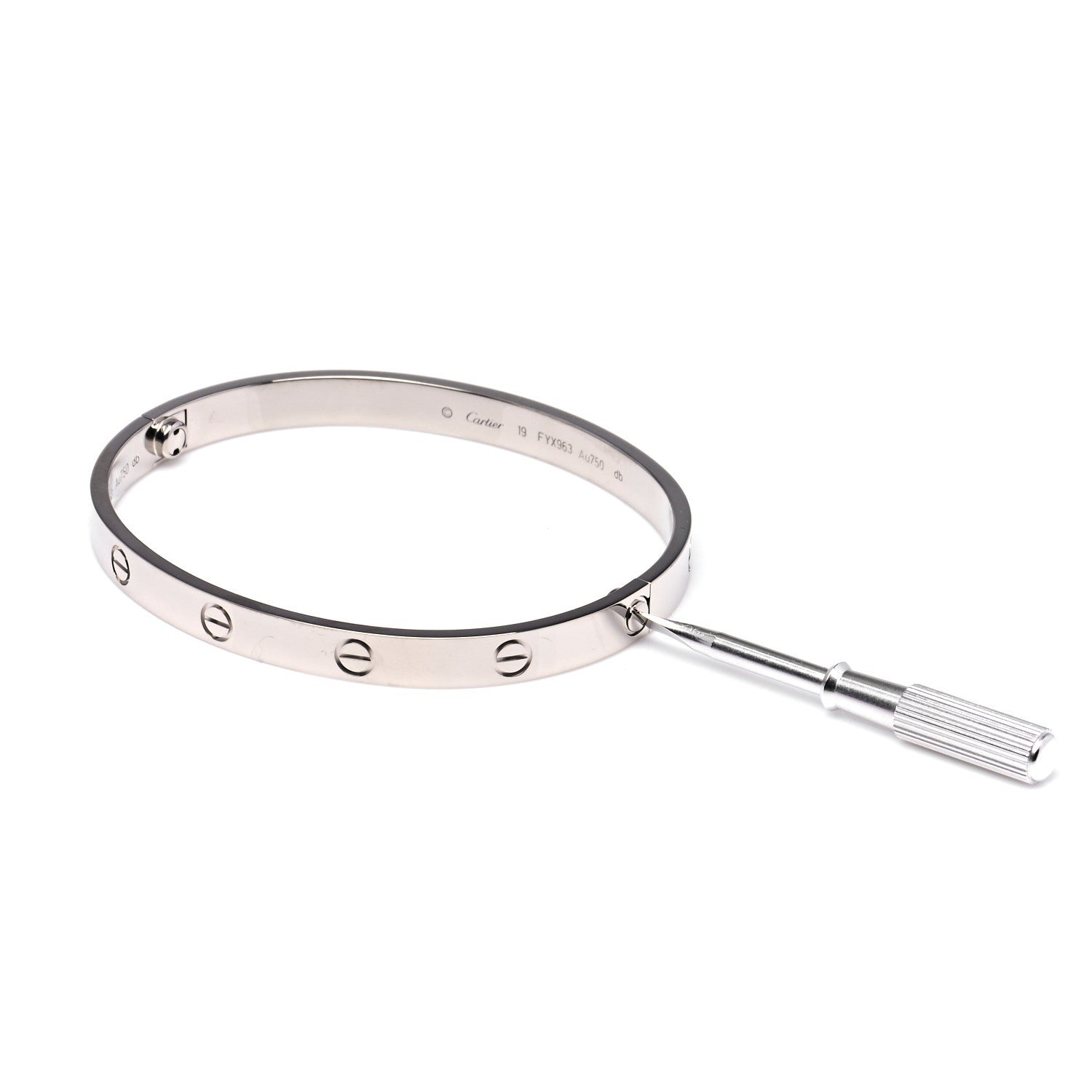 Cartier 18K White Gold LOVE Bracelet 19 4 of 7