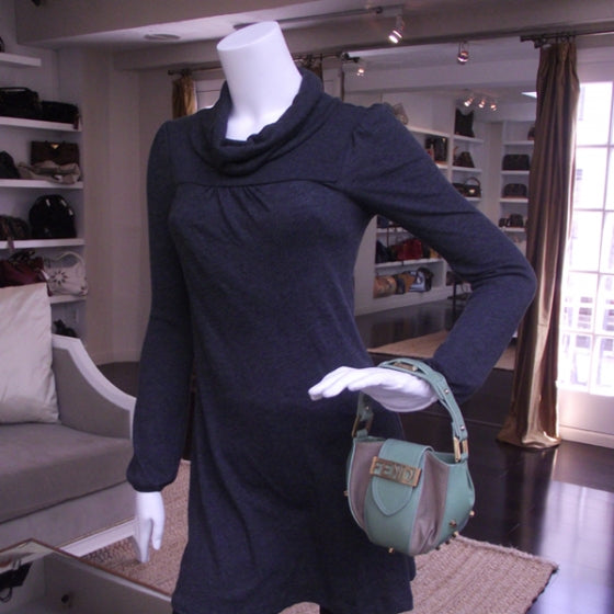 Fendi Canvas Leather Studded Hand Bag 2 of 12
