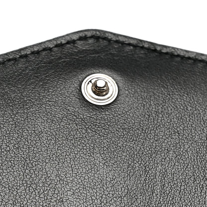 Saint Laurent Calfskin Crocodile Embossed Monogram Uptown Wallet Black 10 of 10
