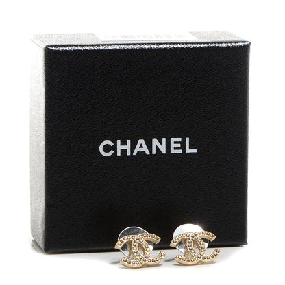 Chanel Crystal CC Earrings Gold 6 of 6