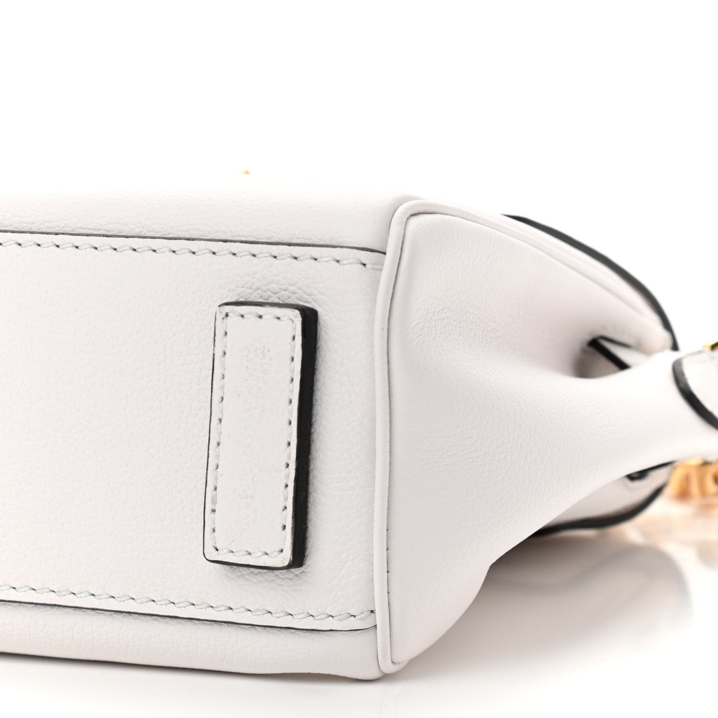 Calfskin Medusa Small Top Handle Handbag Optic White