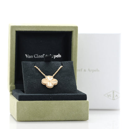 Van Cleef & Arpels 18K Yellow Gold Guilloche Vintage Alhambra Pendant Necklace 5 of 5