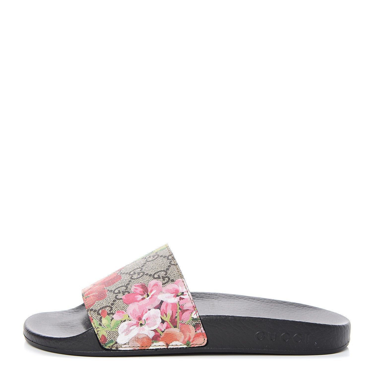 Gucci GG Supreme Monogram Blooms Slide Sandals 38 Beige Multicolor 1 of 7