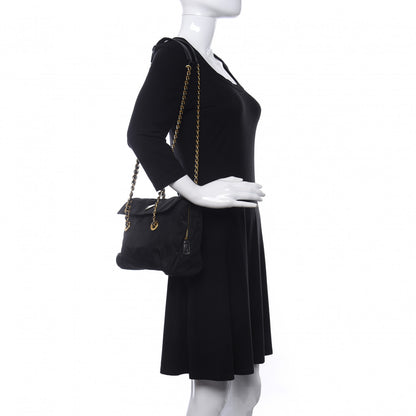 Prada Tessuto Nylon Chain Shoulder Bag Black 2 of 12