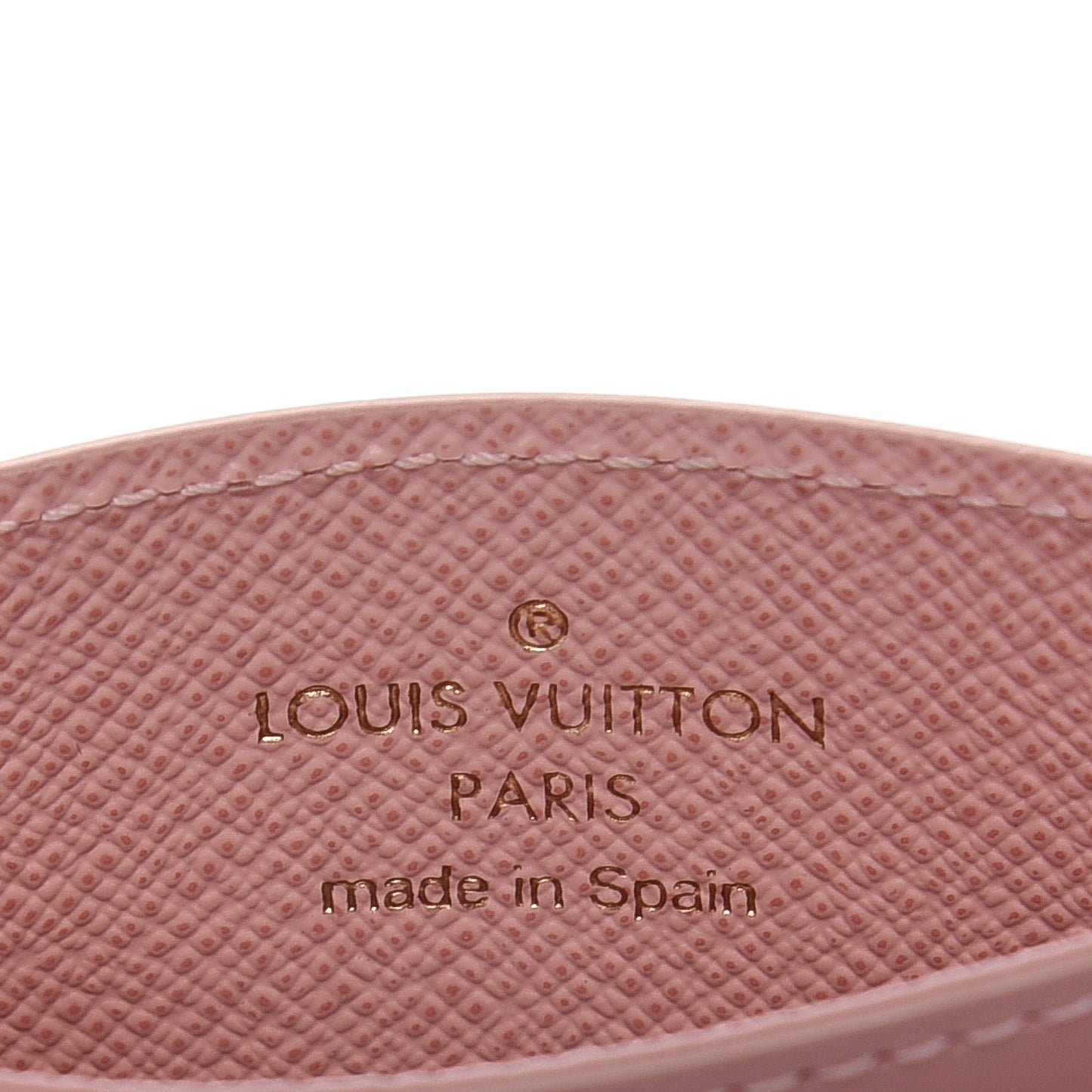 Damier Ebene Studded Card Holder Rose Ballerine