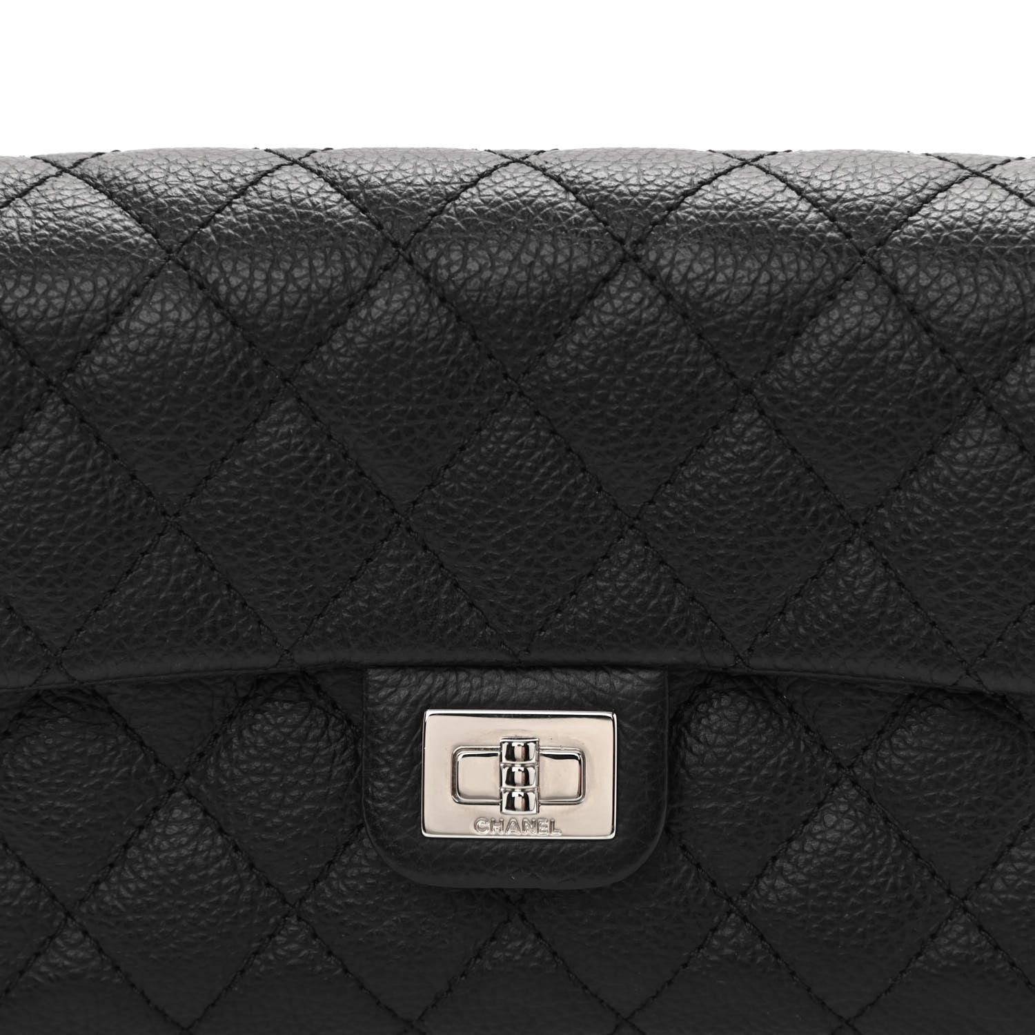 Chanel Grained Calfskin Quilted 2.55 Reissue Flap Belt Bag Clutch Black 8 of 10