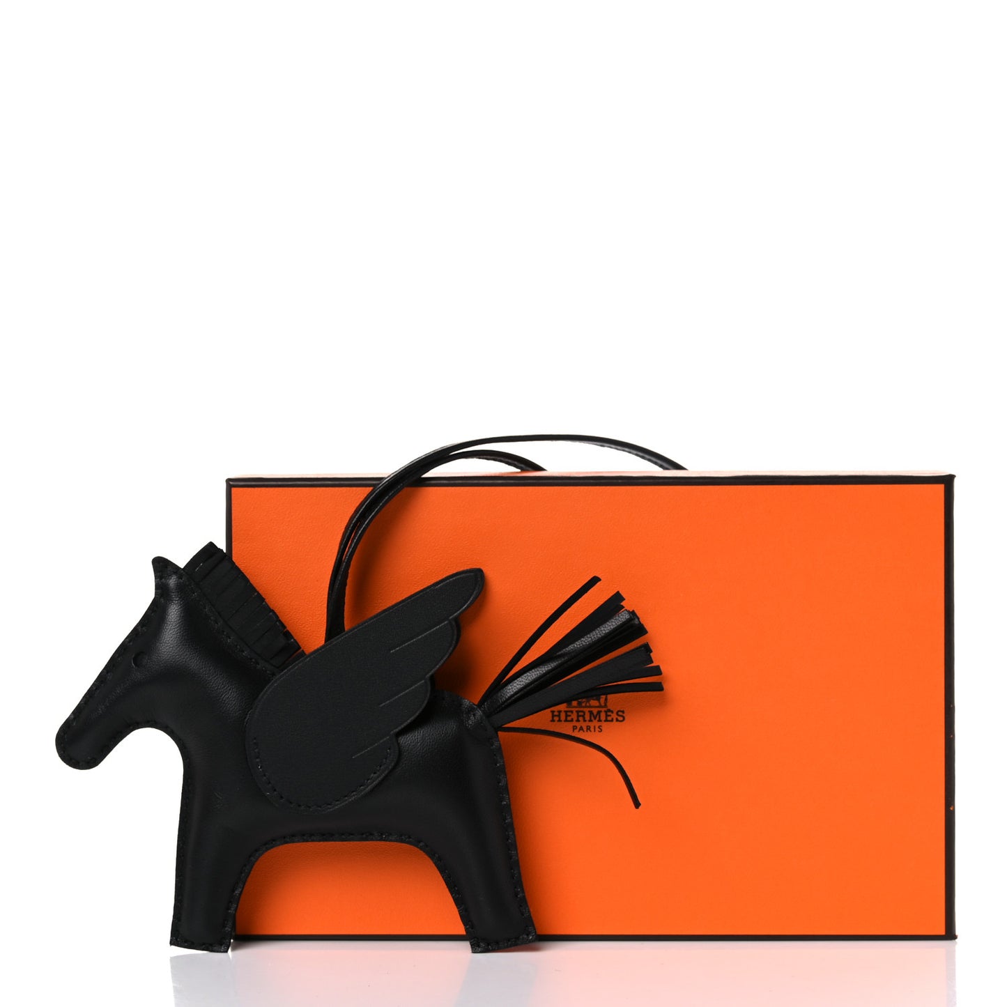 Milo Lambskin Grigri Rodeo Pegase Horse Bag Charm PM So Black