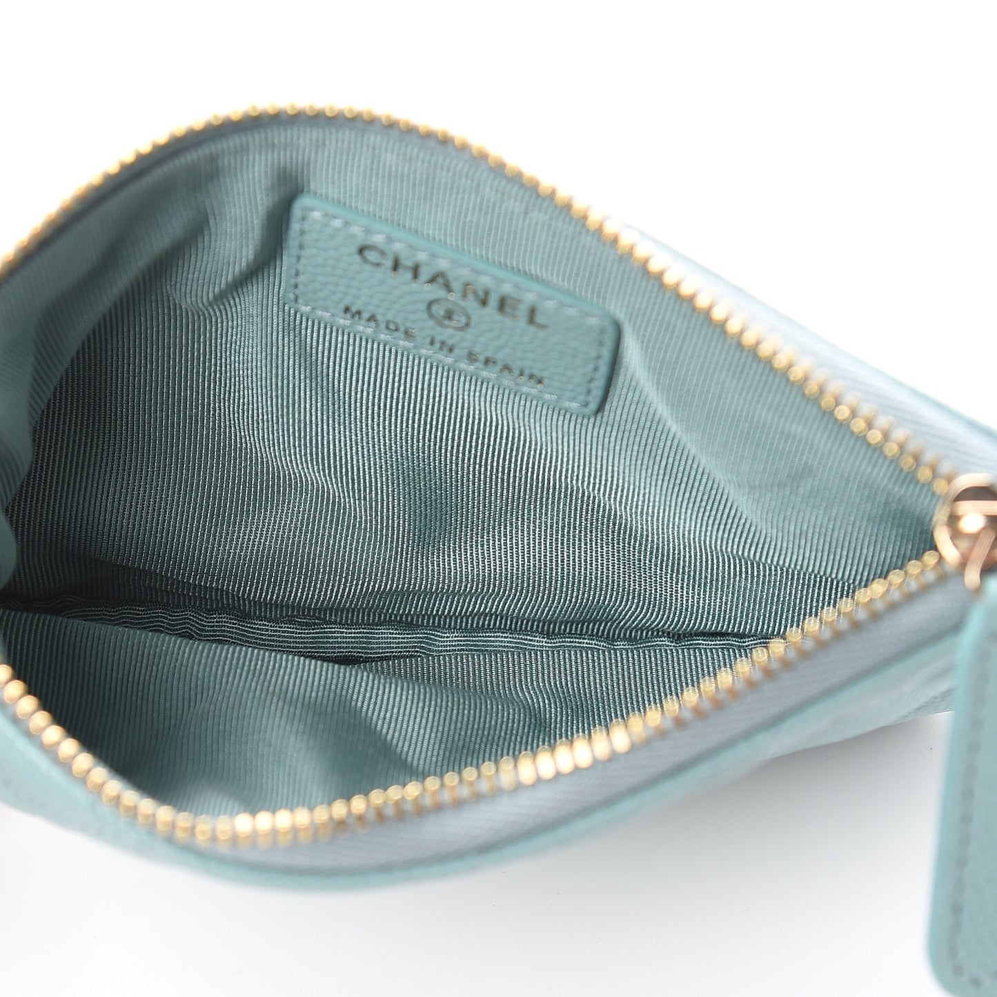 Caviar Quilted Cosmetic Case Light Blue