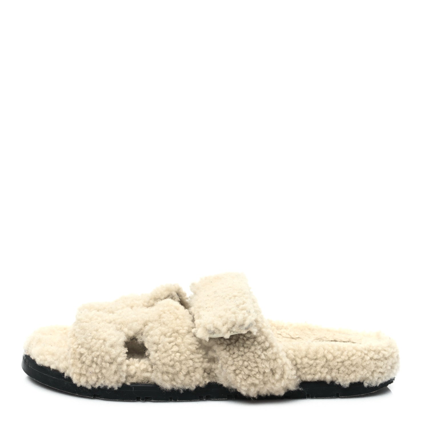 Hermes Woolskin Womens Chypre Sandals 39 Ecru 1 of 8