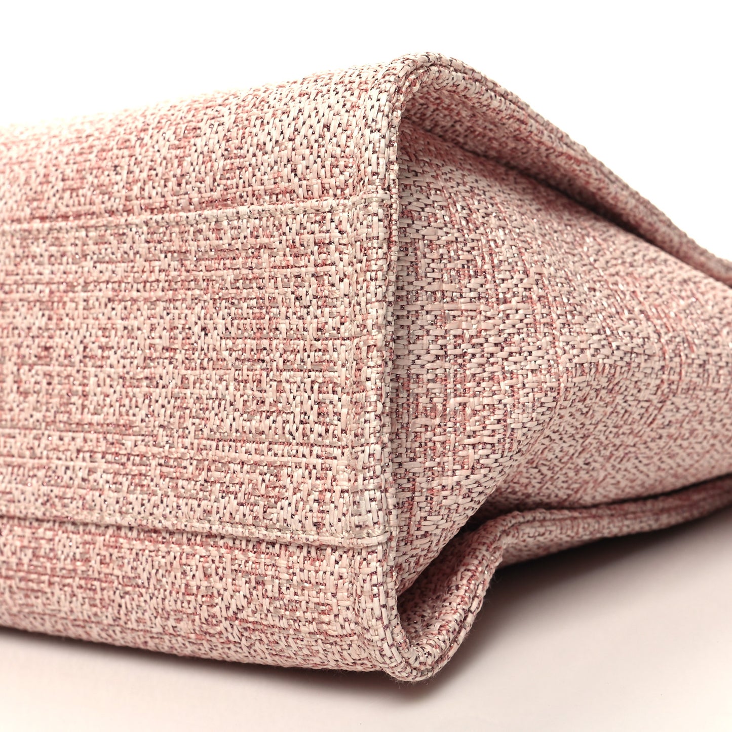 Lurex Boucle Small Deauville Tote Pink