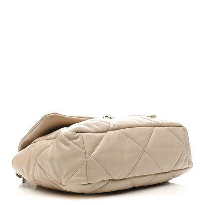 Chanel Goatskin Quilted Large Chanel 19 Flap Beige 4 of 14