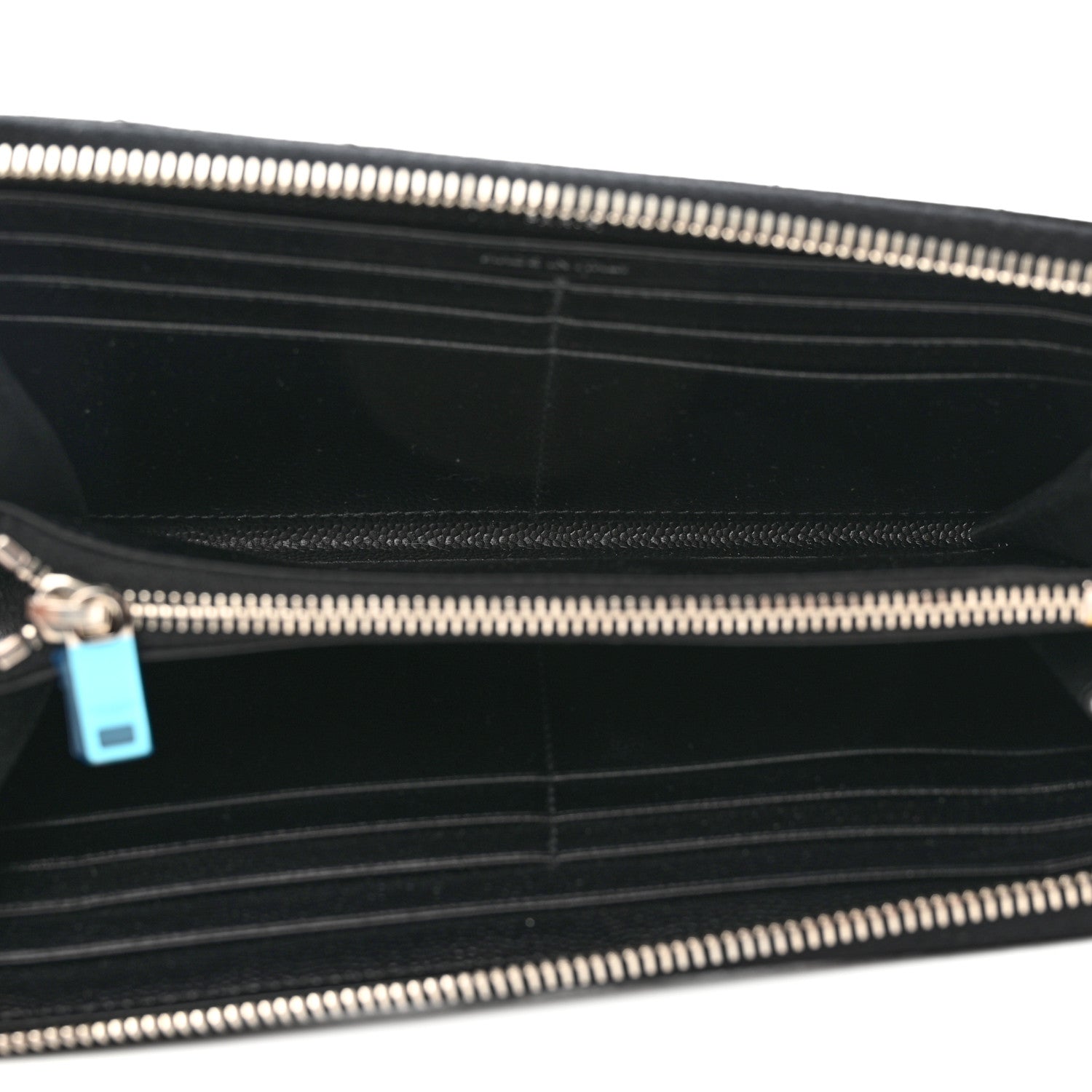 Saint Laurent Grain De Poudre Matelasse Chevron Monogram Zip Around Wallet Black 5 of 7