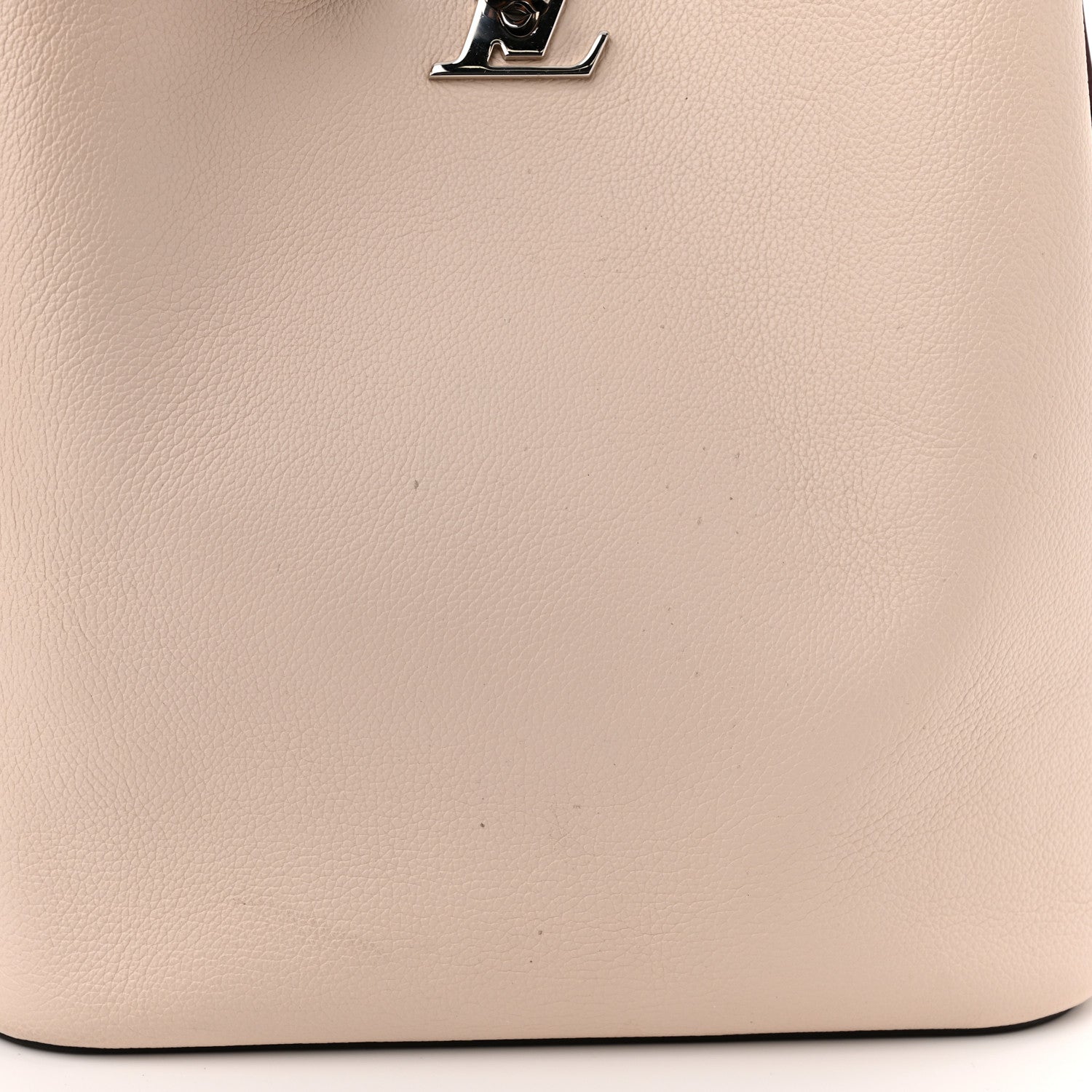 Louis Vuitton Calfskin Lockme Bucket Soie Quartz Calla 13 of 13